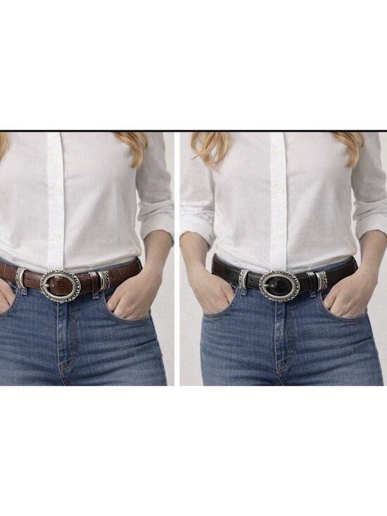 Lake Shore Drive Accessories - LAKE SHORE DRIVE ACCESSORIES WOMEN'S BELT REVERSIBLE BLACK/BROWN XL EMBOSSED NEW